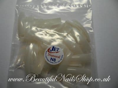 50 Natural Half Well/short contact area Refill Tips  Size 8