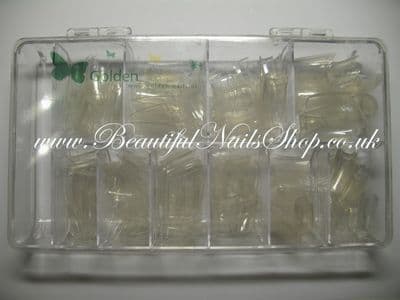 500pcs clear false nail tips - half well / short pocket