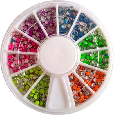 6 Candy Colour round 2mm Decoration
