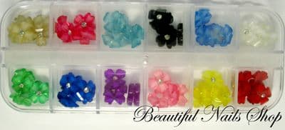 60 Acrylic Flower Rhinestones Nail Art Decorations