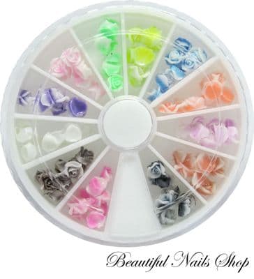 96pc Mini 3D Flower Acrylic Nail Art Decorations