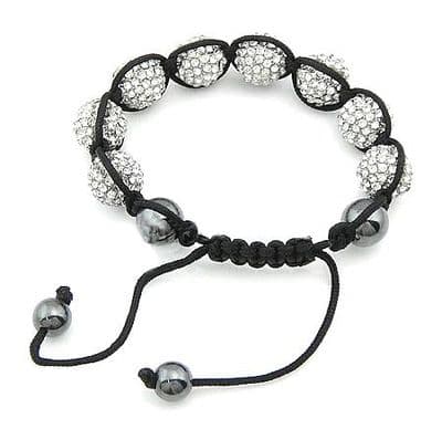 Bracelet with Zinc Alloy Rhinestone, Hematite Beads - crystal