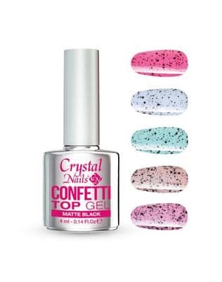 Confetti Top Gel - Matte Black 4ml