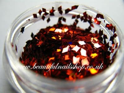 DIAMOND Shape RHOMBUS Glitter -red/metalic