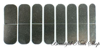 Foil Wrap NO-HEAT Nail Art Armour BLACK STRIP IN SILVER