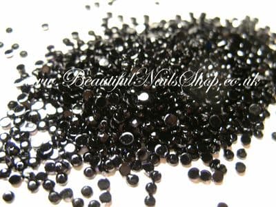High Quality 2mm Nail Art Rhinestones Gem BLACK 100pcs