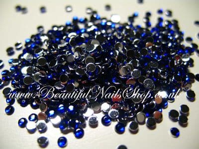 High Quality 2mm Nail Art Rhinestones Gem BLUE 100pcs