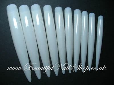 Long Stilletto Nail Tips /long display nail tips/long nail art tips (Natural)