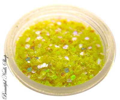 Mini confetti mixed with glitter - Bright Yellow- Aqua