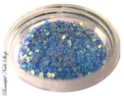 Mini confetti mixed with glitter - Darker Blue With Golden Glow