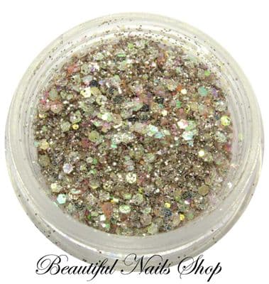 Mini confetti mixed with glitter - golden brown