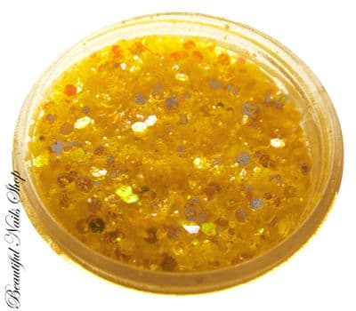 Mini confetti mixed with glitter - Sunny yellow