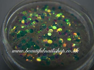 Mini confetti mixed with glitter - white/golden - aqua