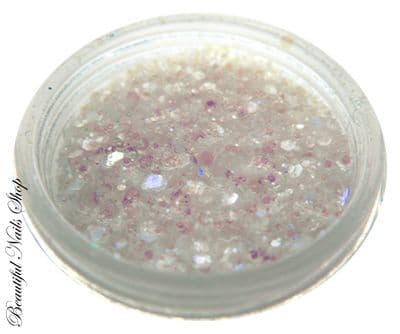 Mini confetti mixed with purple glow glitter