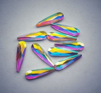 Nail art glass stones Drop2 3x10mm 10pcs  Crystal AB