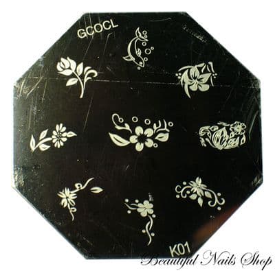Nail Art Stamp Stamping Image Plates Design Template K01