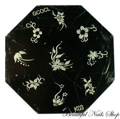 Nail Art Stamp Stamping Image Plates Design Template K03