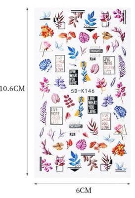 Nail Sticker (5D-K146) - Spring Flowers