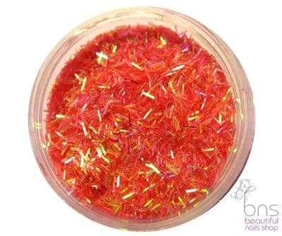 Red sliced glitter -aqua