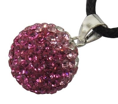 Swarovski Crystal Charm With Sterling Silver Clasps, Round 16mm -Light Rose
