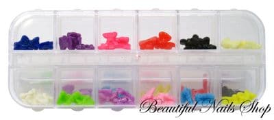 60 Acrylic Butterfly Bow Tie For Nail Art Decorations / set 1