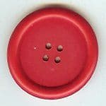 Painted Wooden 4 hole Button - Red 40mm