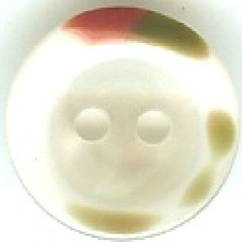 Pearl White, Green & Dark Red Button B300119