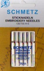 Schmetz Embroidery Needles 75/11