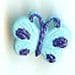 Turquoise & Blue Butterfly Button B200108