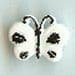 White & Black Butterfly Button B200092