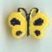 Yellow & Blue Butterfly Button B200094