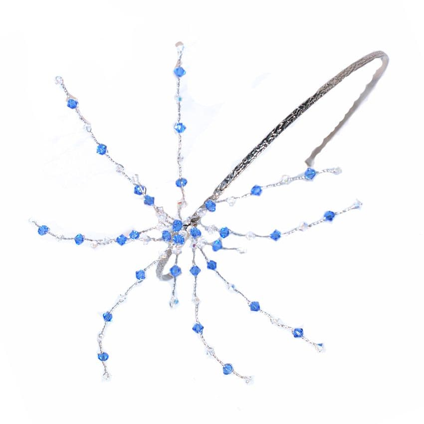 Alison crystal side spray bridal tiara (blue)