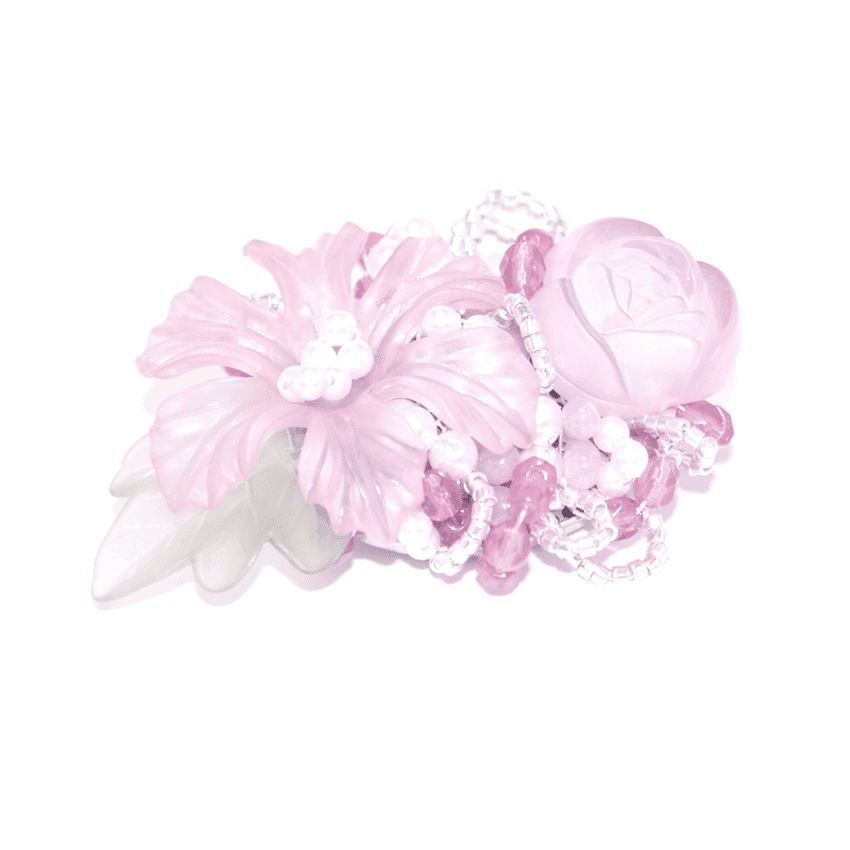 Brittany bespoke handmade vintage inspired pink brooch