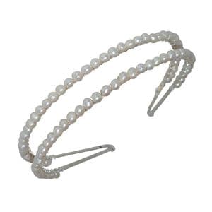 Double freshwater pearl bridal headband