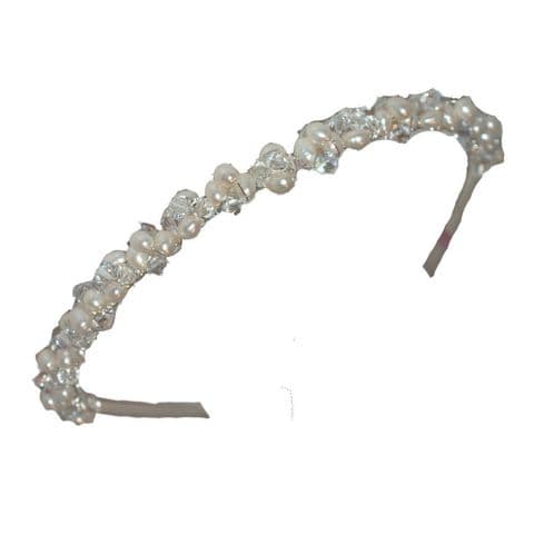 Elizabeth freshwater pearl and crystal bridal headband