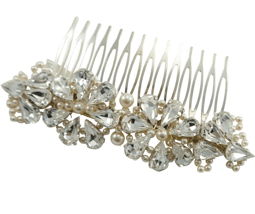 Geri pearl and diamante bridal hair comb