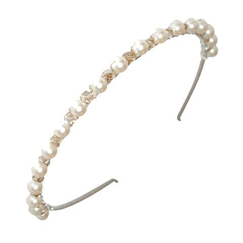 Helena pearl and crystal bridal headband