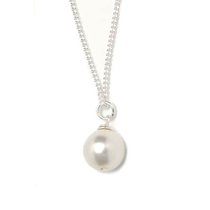Helena single pearl drop bridal pendant