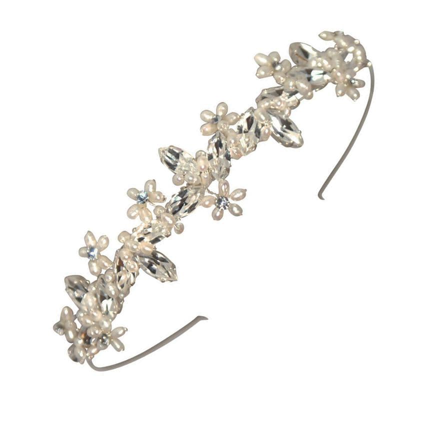 Holly vintage inspired diamante and freshwater pearl bridal headband