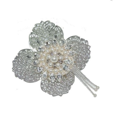 Jeanette vintage inspired filigree bridal clip