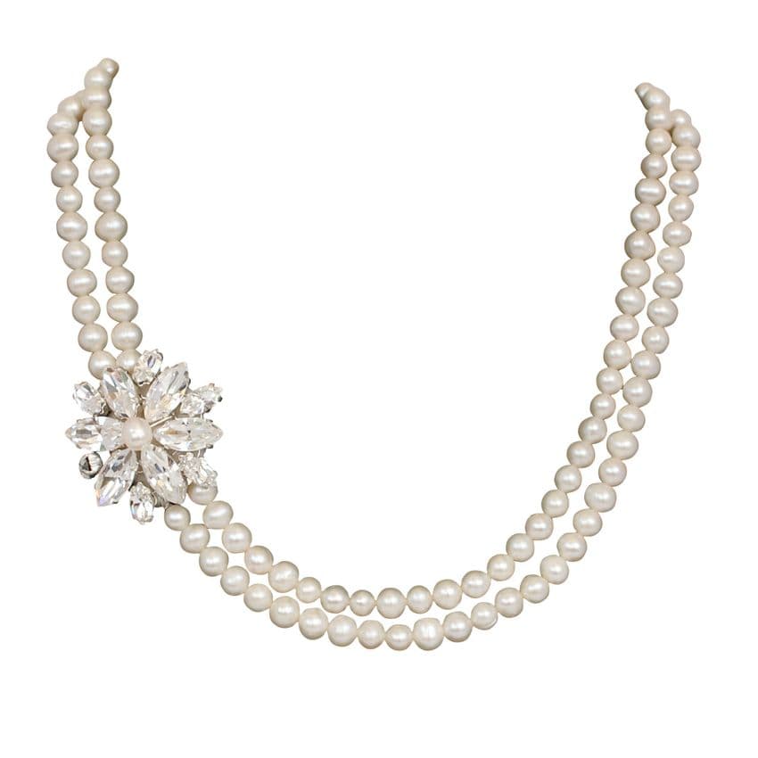 Julie double strand bridal necklace