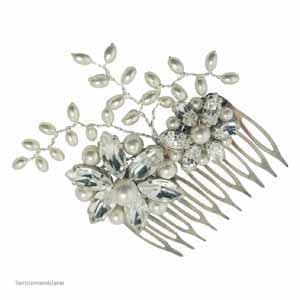 Mini Molly Boho pearl diamante bridal comb