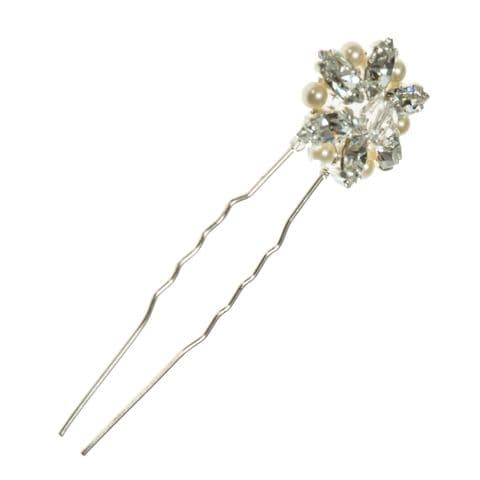 Mini Molly pearl crystal diamante bridal hairpin