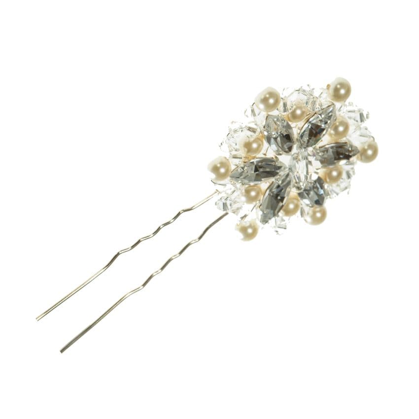 Molly Deluxe pearl crystal diamante bridal hairpin