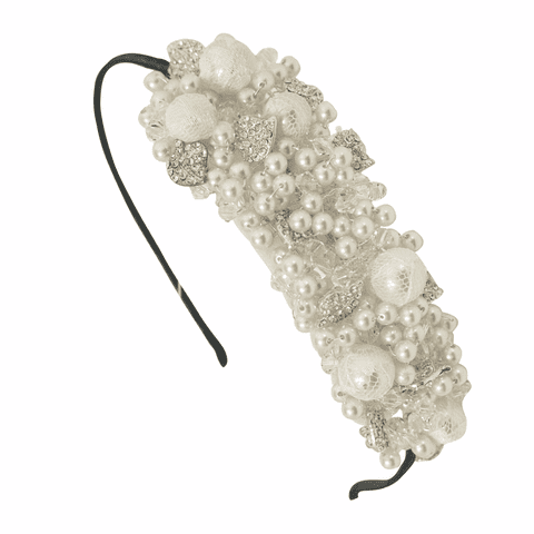 Polly lace, pearl, crystal and diamante bridal side tiara