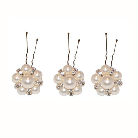 Pristine pearl and diamante bridal hair pins