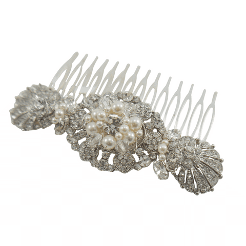 Sarah pearl and diamante bridal hair comb