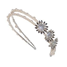 Shelagh diamante sunflower and pearl bridal headband