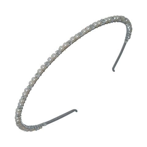 Single crystal and double pearl headband