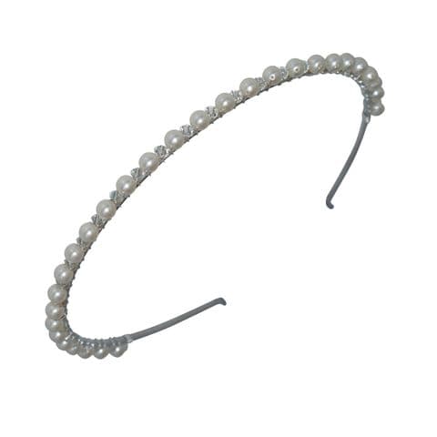 Single crystal and single pearl headband